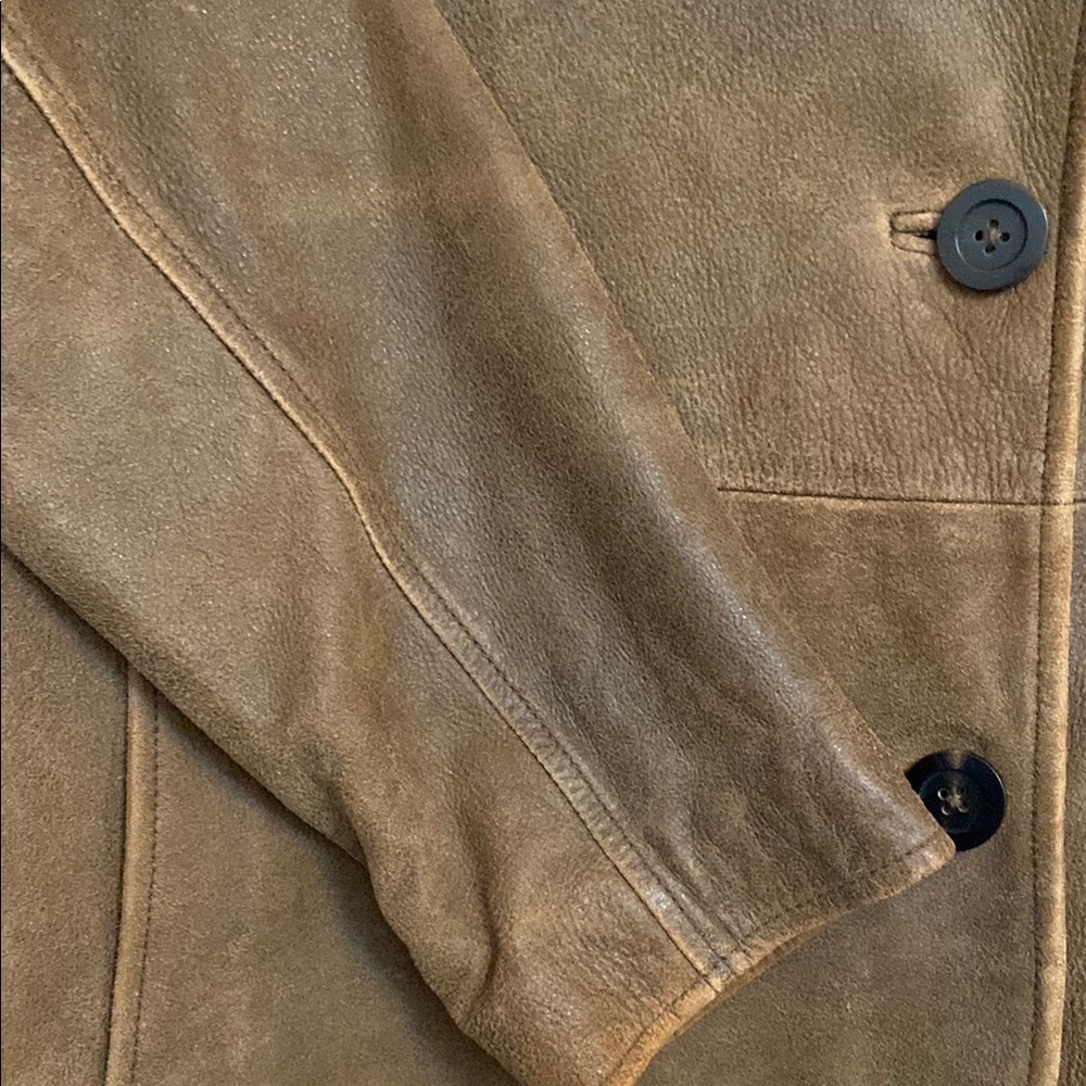 Sundance Leather Suede Peacoat Style Double Breasted Jacket sz M - Picture 5 of 13